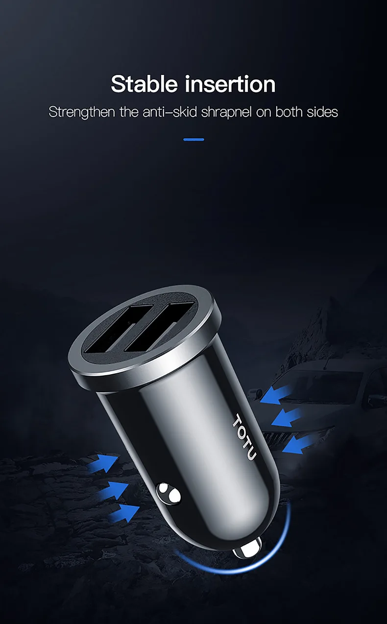 TOTU 2USB Интеллектуальное Быстрое Автомобильное usb-устройство для зарядки телефона для iPhone 11 Pro Max Xiaomi huawei P30 быстрое PD автомобильное зарядное устройство для телефона