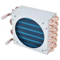 Avec coque condensateur radiateur congélateur refroidi par air ventilateur refroidi à l'eau ailé en aluminium tube de cuivre échangeur de chaleur 2