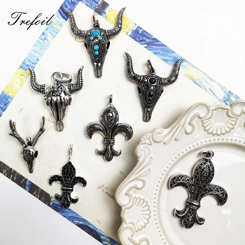 Кулон Bull Skull Buffalo новинка 2018 модные ювелирные украшения Трендовое серебро 925 пробы