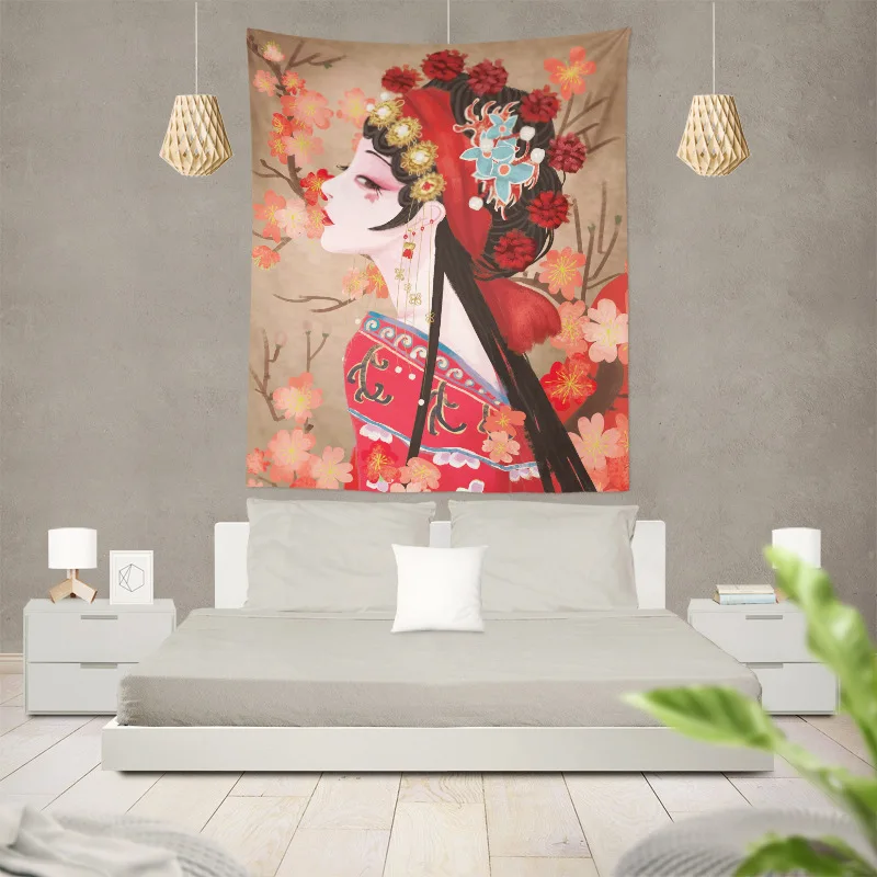 

Yaapeet Typestry Printing Girl Fish Dragon Pattern Hanging Wall Tapestry Macrame Wall Hanging Decoracion Zen for Home Decoration