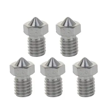 

5Pcs 3D Printer E3D V6 V5 Extruder J-Head Stainless Steel Nozzle Print Head for 1.75mm with Size 0.4mm For 3D printer