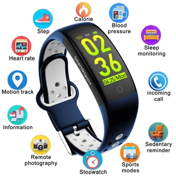 

Q6 Bluetooth4.0 Smart watch Men Women Heart Rate Blood Pressure Monitor Smart Wristband Sport Watches
