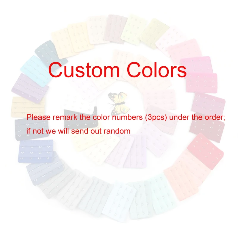 3pcs/set Bra Extenders 5 Hooks 3 Rows Lingerie Tape Bra Extension Woman Underwear Buckle Accessories - Цвет: 22 custom