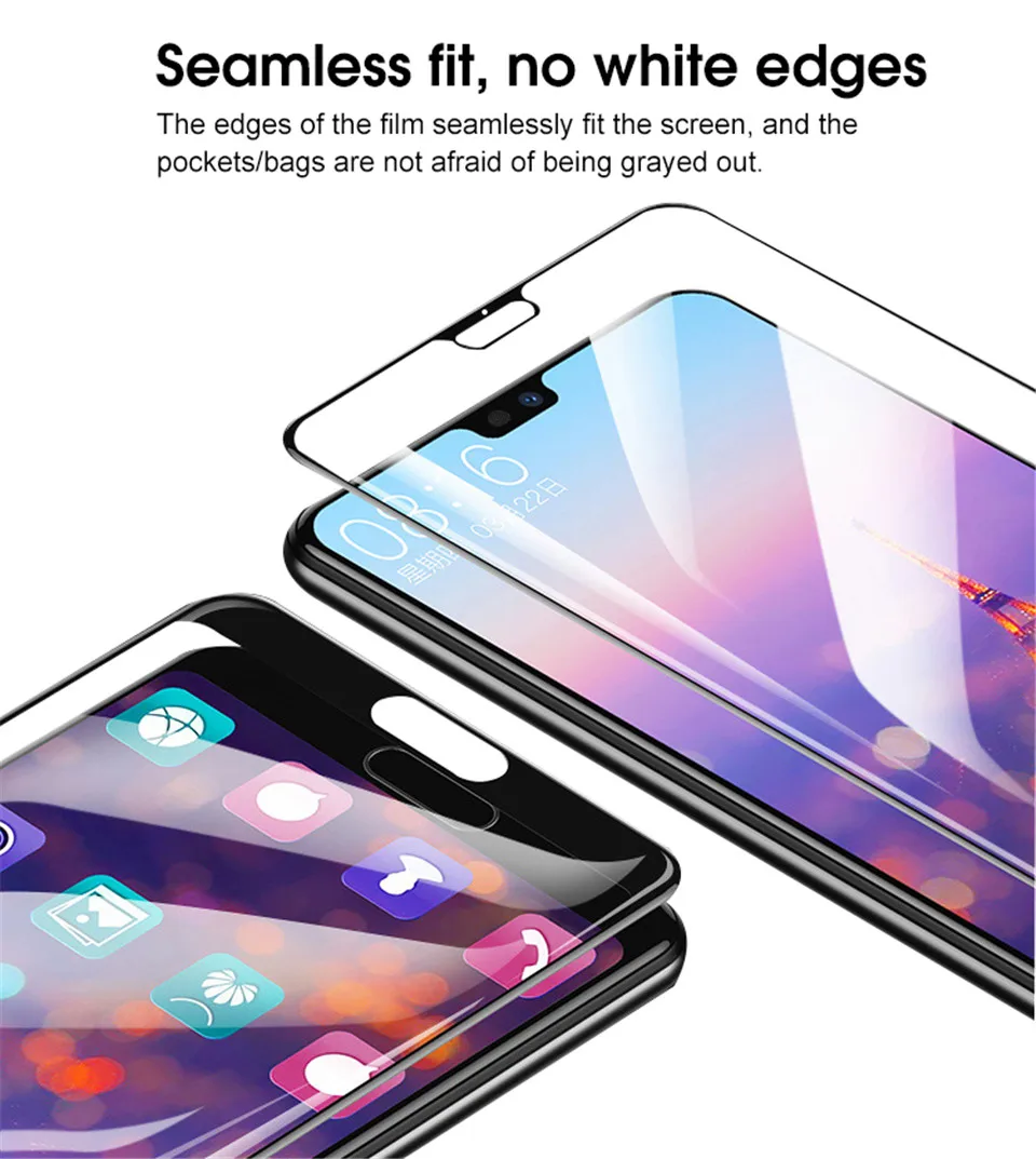 Full Cover Tempered Glass for Huawei P20 P30 Lite Pro Screen Protector for Huawei Mate 20 lite Pro Protective Film Protect Glass