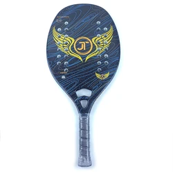 Plate Tennis Racket Carbon EVA Foam Core Lightweight Tennis Racket Simple 2 Colors Carbon Fiber Beach Racket With Bag