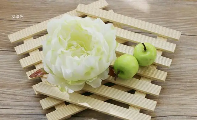 light green Искусственные декоративные пионы, имитация, сделай сам, шелковая Цветочная головка для свадьбы, дома, вечерние украшения, высокое качество, цветы - Цвет: light green