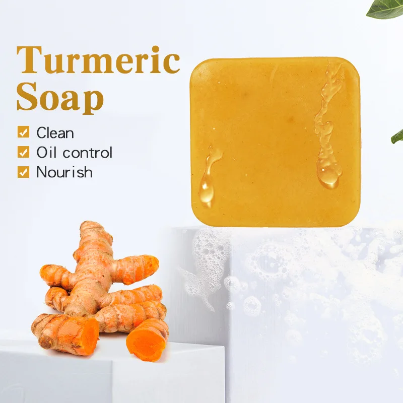 TurmericSoapHerbalNaturalScrubCleaningNourishingOilControl