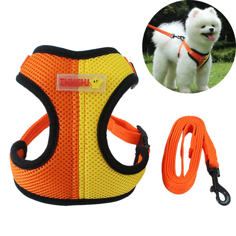 

Dog Cat Harness with Leash set Escape Proof Cat Harness Adjustable Breathable Soft Mesh Dog Harness Leash Lead for Small Medium