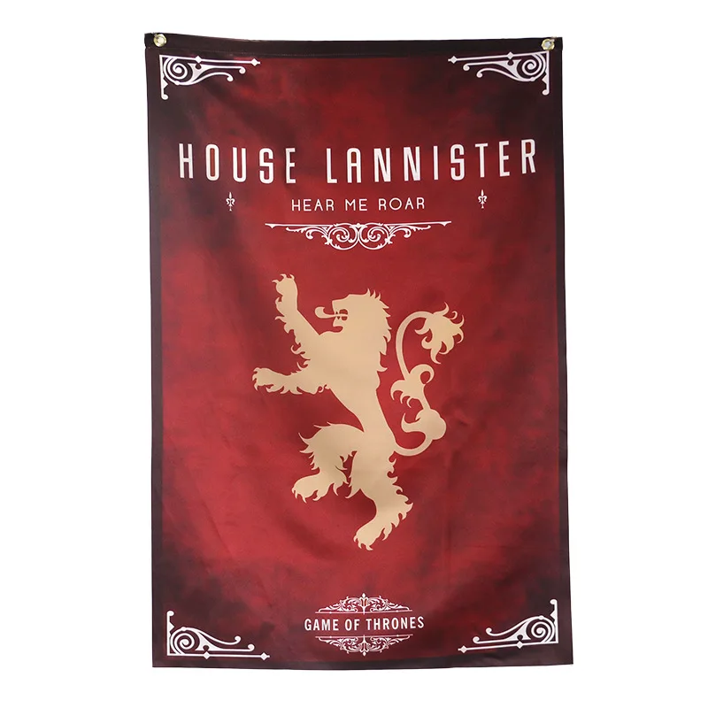 YAZANIE Игра престолов пользовательские флаги ARRYN семья Баратеонов DUTY HONOR GREYJOY STRAK TARYARGEN TYRELL LANNISTER флаги и баннер