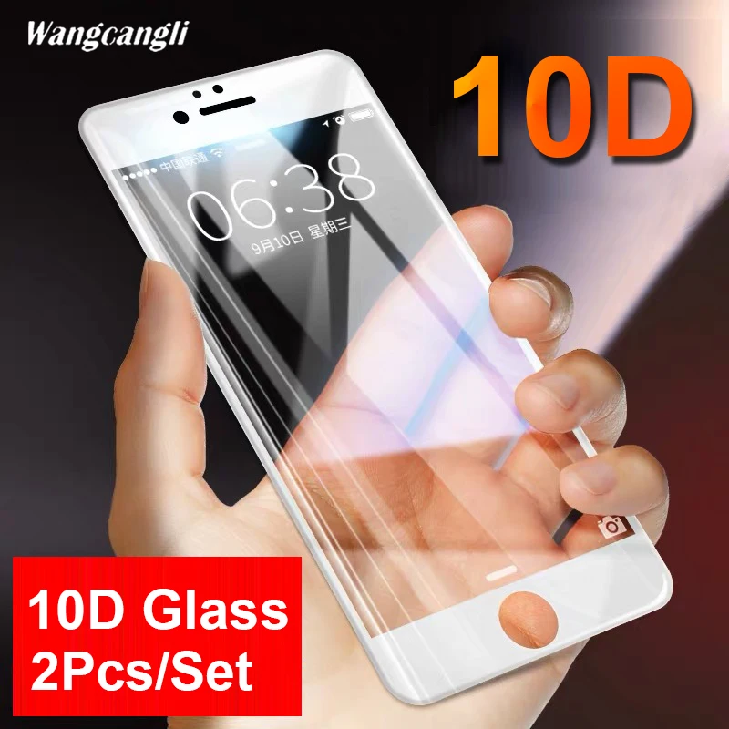 2 шт./компл. 10D стеклянная Защитная пленка для iPhone6 7 8 Plus HD защитная пленка для экрана Прозрачная Жесткая стеклянная пленка полноэкранная закаленная gla