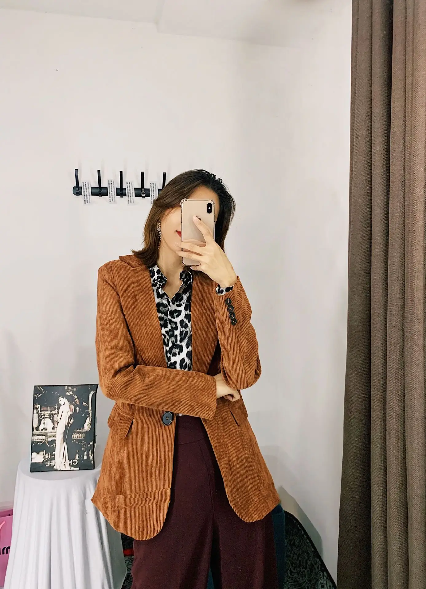 

Early Spring New Style Europe And America WOMEN'S Dress-Style Solid Color Corduroy Casual One-Button Suit Jacket W3173