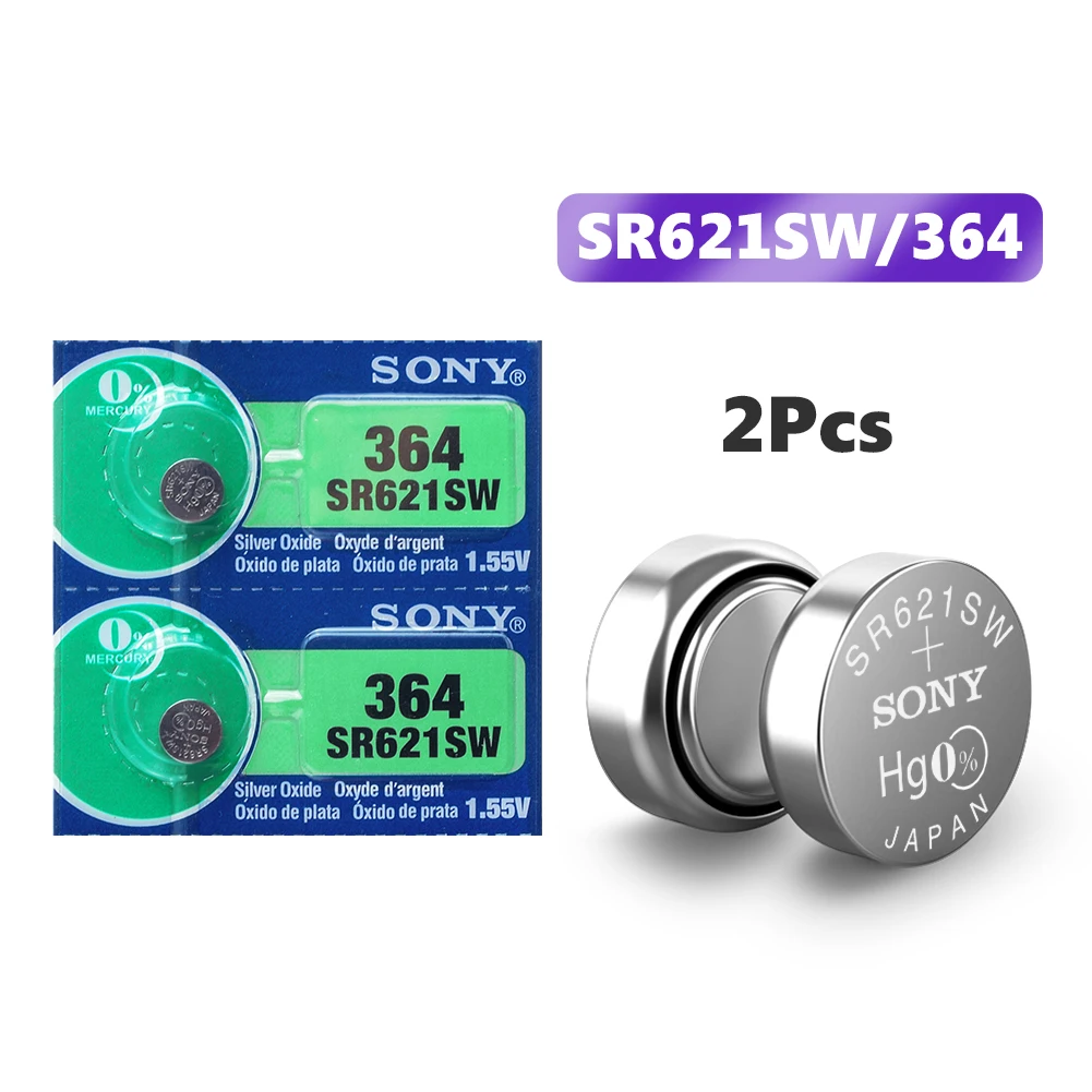 2 шт. Новинка для sony 1,55 В 364 SR621SW V364 SR60 SR621 AG1 часы батарея Кнопка монета батареи сделано в Японии