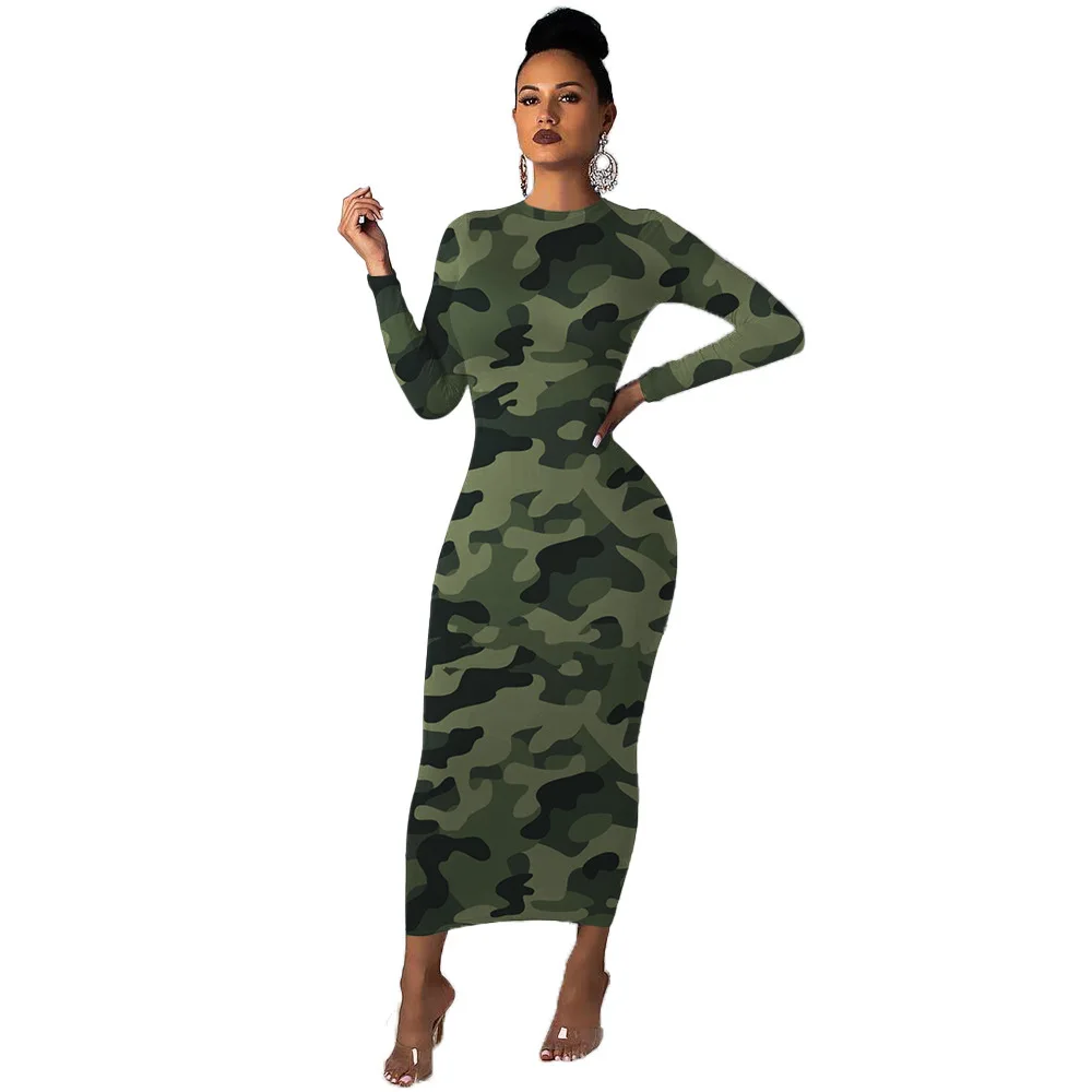 Purple Dress Women Sexy Camouflage 