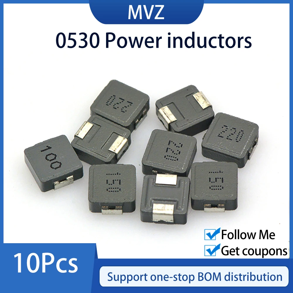 10 шт. индукторы 0530 SMD 1 мкГн 100 1R0 1R5 2R2 3R3 4R7 6R8 | Электронные компоненты и