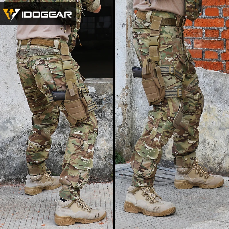 Боевые штаны IDOGEAR G3 с наколенниками тактические брюки для страйкбола Мультикам CP