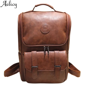 

Aelicy New Travel Backpack Women Female Rucksack Leisure Students School Bag Soft PU Leather Women Business Travel Simple Bags