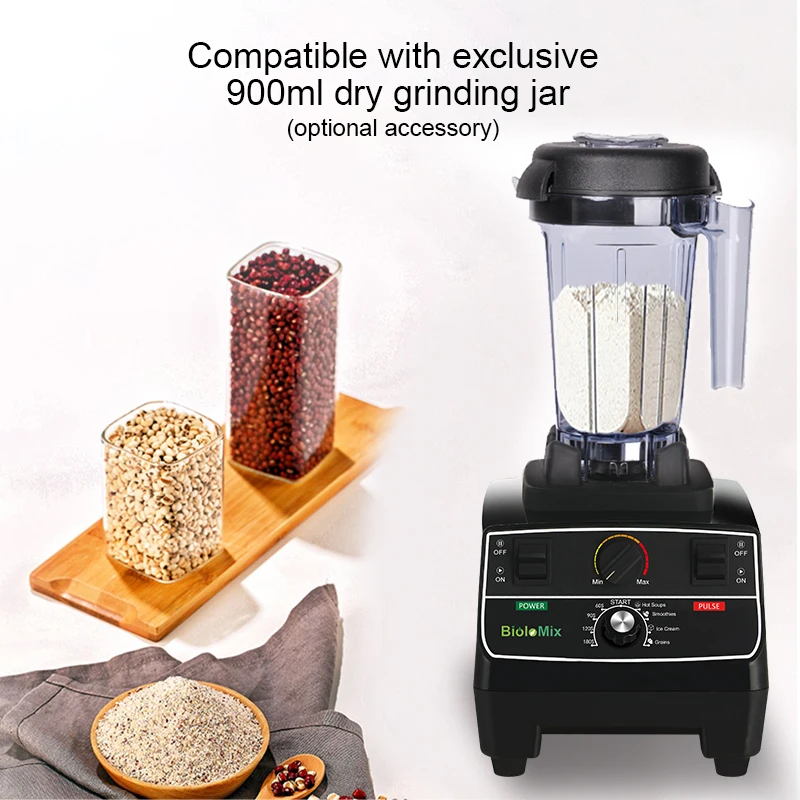 BioloMix BPA Free 2L Jar 2200W Professional Smart Timer Pre-programed Blender Mixer Juicer Food Processor Ice Smoothies Crusher images - 6