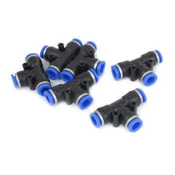 

8mm to 8mm T Joint Connector Air Pipe Tube Quick Fittings Coupler 6pcs