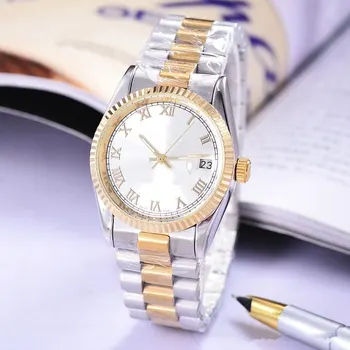 

Top Brand Luxury 36mm Fashion Mens President Diamond Watch Women Automatic Movement Sapphire Dseigner Mechanical WristWatches