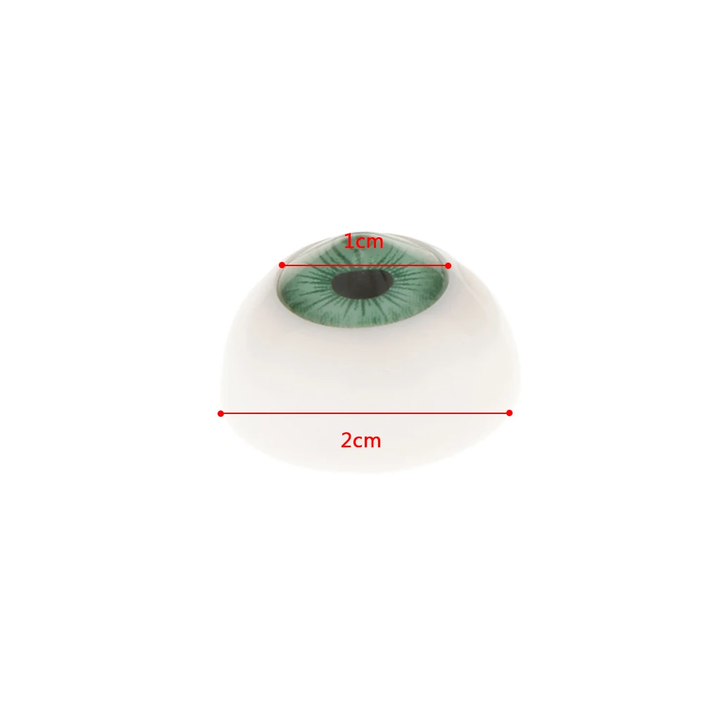 8pc Realistic Half Round Hollow Back Fake Eyes Eyeballs DIY Halloween Prop Horror Mask Doll Bear Animals Making 20mm