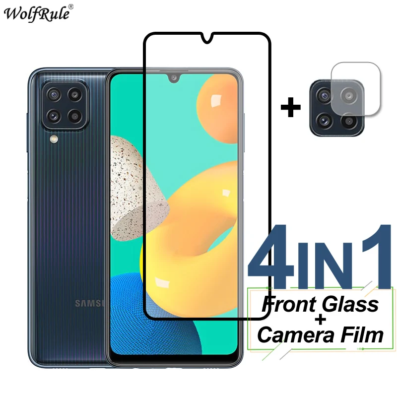 

Full Cover Tempered Glass For Samsung Galaxy M32 M52 M12 A22S A22 Screen Protector Protective Camera Lens Film For Samsung M32