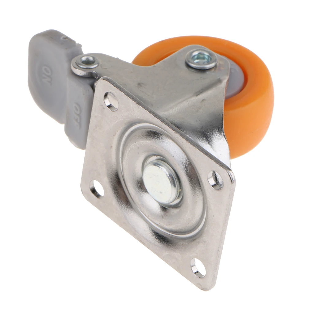 1.25inch Heavy Duty Swivel Caster Wheels 720 Degree Top Plate with Brake 17kg Capacity
