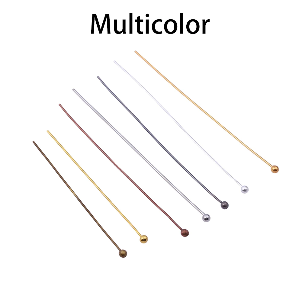 Multicolor 200 шт./лот, 16, 20, 25, 30, 40, 50 мм, золотые, серебристые, металлические штифты с шариковой головкой для самостоятельного изготовления ювелирных изделий, шпильки, диаметр 0,5 мм, поставки - Цвет: Multicolor