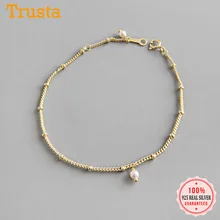 Trustdavis, модный браслет, 925 пробы, серебро, золото, бусины, искусственный жемчуг, цепочка, браслеты для женщин, свадебные украшения, DS2294