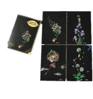 

4pcs Magic Color Scratch Art Paper Set Coloring Cards Scraping Drawing Toys Educational Painting Toy for Kids