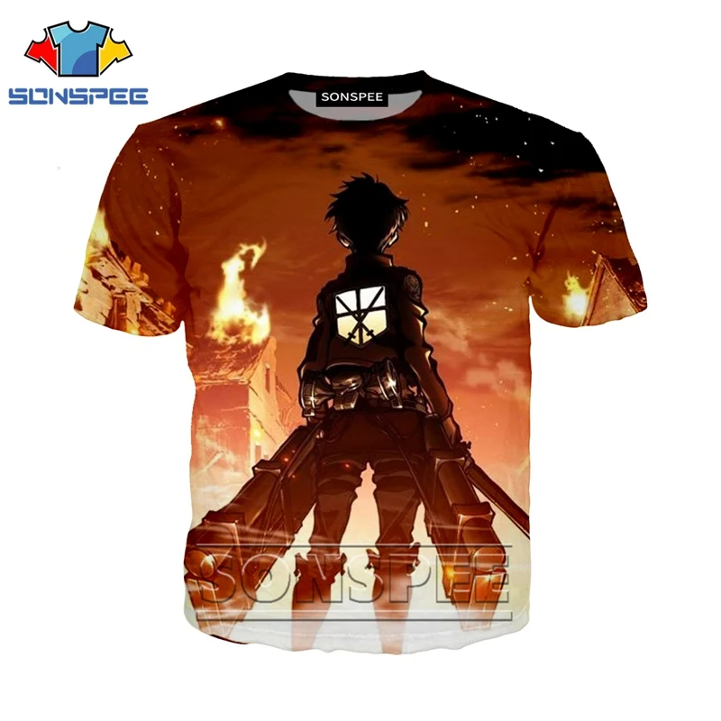 Аниме 3d принт футболка уличная Атака Титанов Человек-паук dj для мужчин и женщин модная футболка Harajuku Детские рубашки homme футболка A117