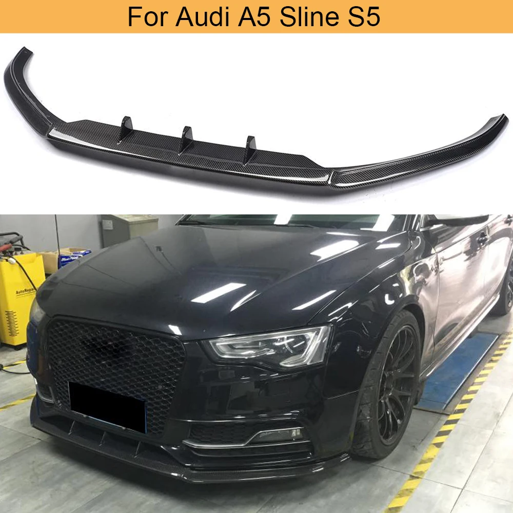

Спойлер для переднего бампера из углеродного волокна для Audi A5 Sline S5 Sedan Coupe Кабриолет 2012 - 2016