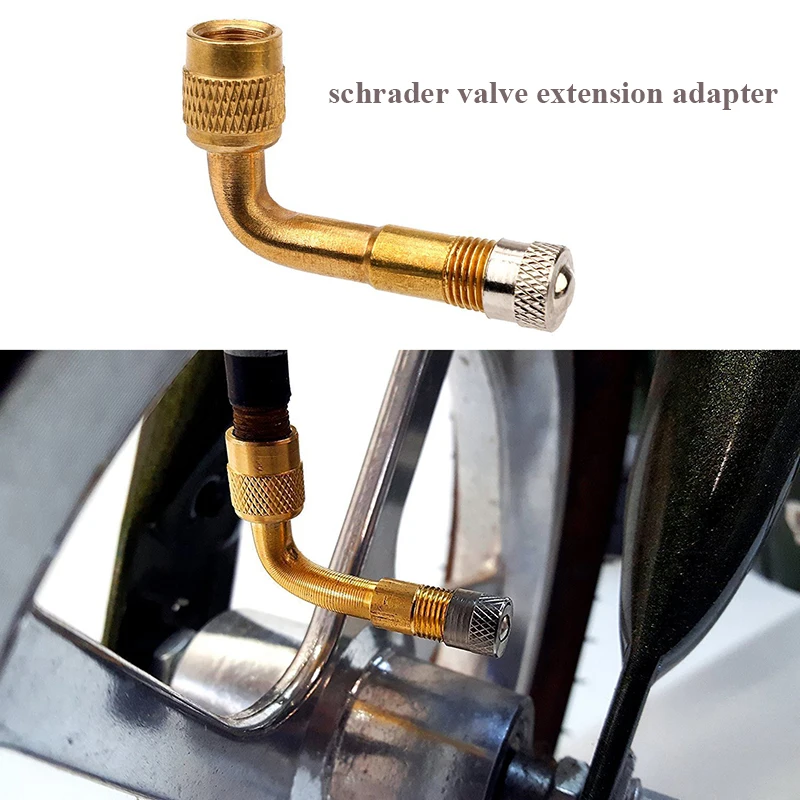 Air Tyre Valve Tire Valve Stem Extenders Extension Adapter 45/90/135 Degree Angle Brass for Car Truck Motorcycle Electric car