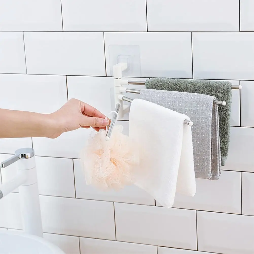 

Rotating Towel Rack For Bathroom Anti-rust Stainless Hanger Steel Swivel Mounted Towel Stainless Wall 4 Rack Holder Bath Ra C6I9