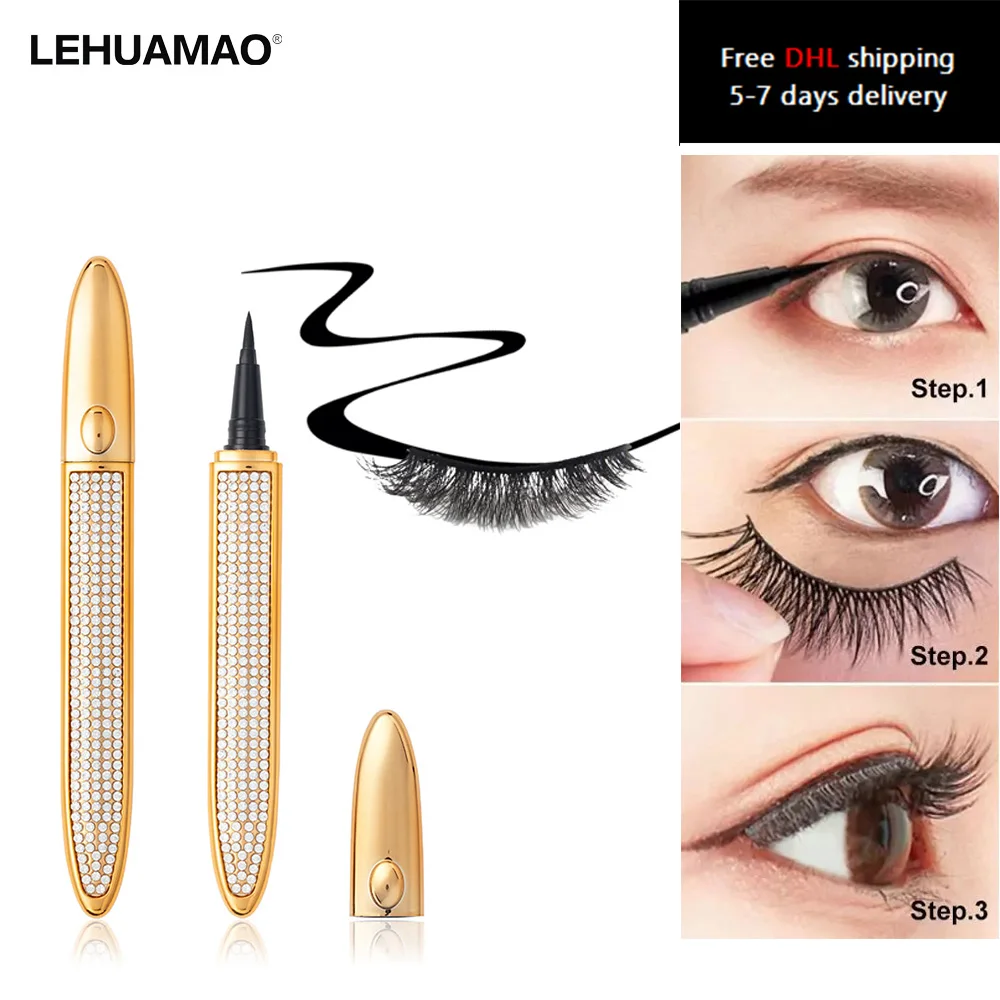 Eyelash Magic Self Adhesive Lashes Eyeliner Long Lasting No Glue Non Blooming Quick Drying Eyelashes Sticking Eye Liner Pencil |