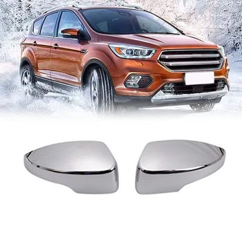 

Side Mirror Covers Rear View Mirror Exterior Cover for Ford Escape Kuga 2013-2019 Chrome 2Pcs