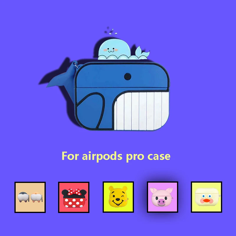 Cute 3 for airpods pro case cartoon cute for airpods pro cover silicone pig for apple bluetooth cases bear animer accessory