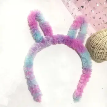 

Child Baby Girl Gradient Colored Fluffy Plush Headband Cute Pointed Cat Ears Princess Birthday Party Hair Hoop Dancing Headpiece
