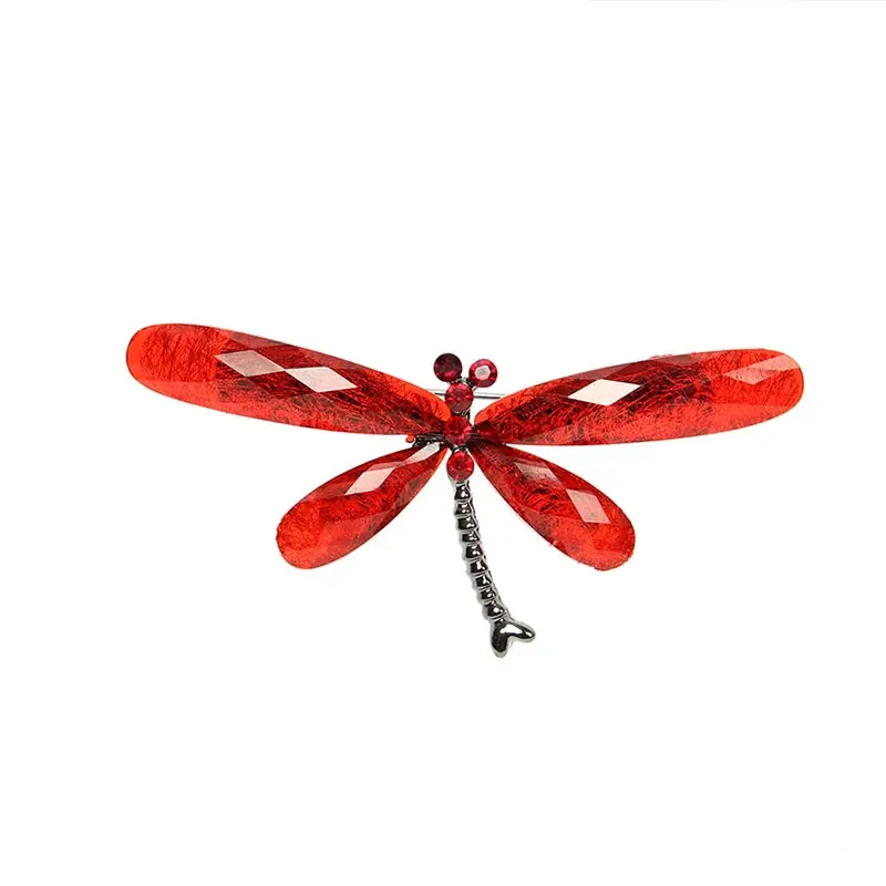 Мода Смола стрекоза Броши для женщин мужчин кристалл насекомых животных брошь булавки ювелирные изделия