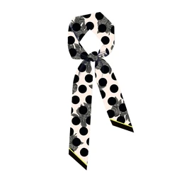 Rose Dot Design Hair Scarf Fashion Women Headband Brand Silk Scarf New Fashion Bag Scarves Wrist Towel Foulard Neckerchief 2023