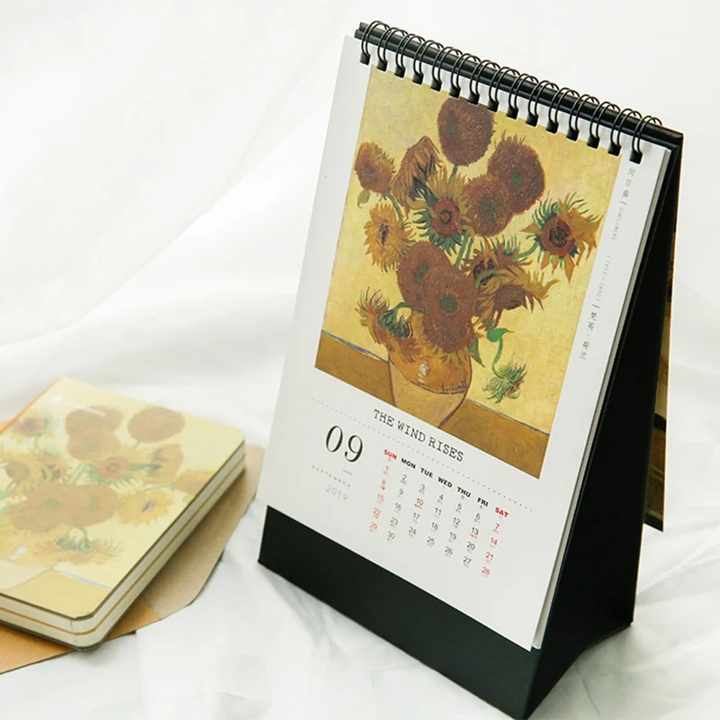 09~,01 картина маслом Настольный календарь Картина пейзаж украшение стол календарь подарок канцелярские принадлежности
