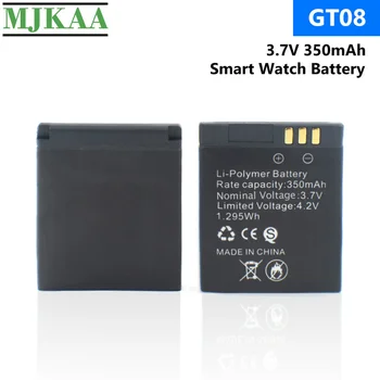 

MJKAA 3.7V 5/10PCS GT-08 Rechargeable Batteries Li-Po Lithium Li-polymer Li-ion Polymer Battery 350mAh for Smart Watch