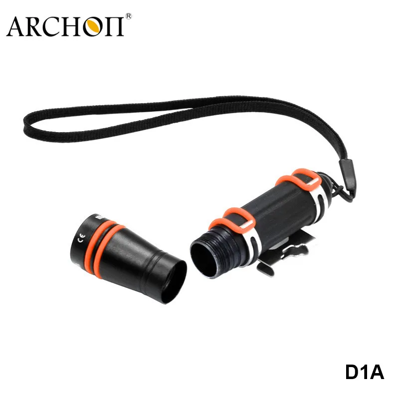 Archon D1A Cree XPE светодиодный мини 100 МЕТРОВ ГЛУБИНА Подводный фонарь светильник профессиональная маска для подводного плавания AAA батарея дайвинг вспышка светильник