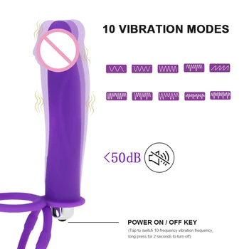Silicone Double Penetration Penis Vibrator Strap on Dildo Vibrator Anal Plug Prostate Massage Anal Plug Sex Toys for Men Sexo 5