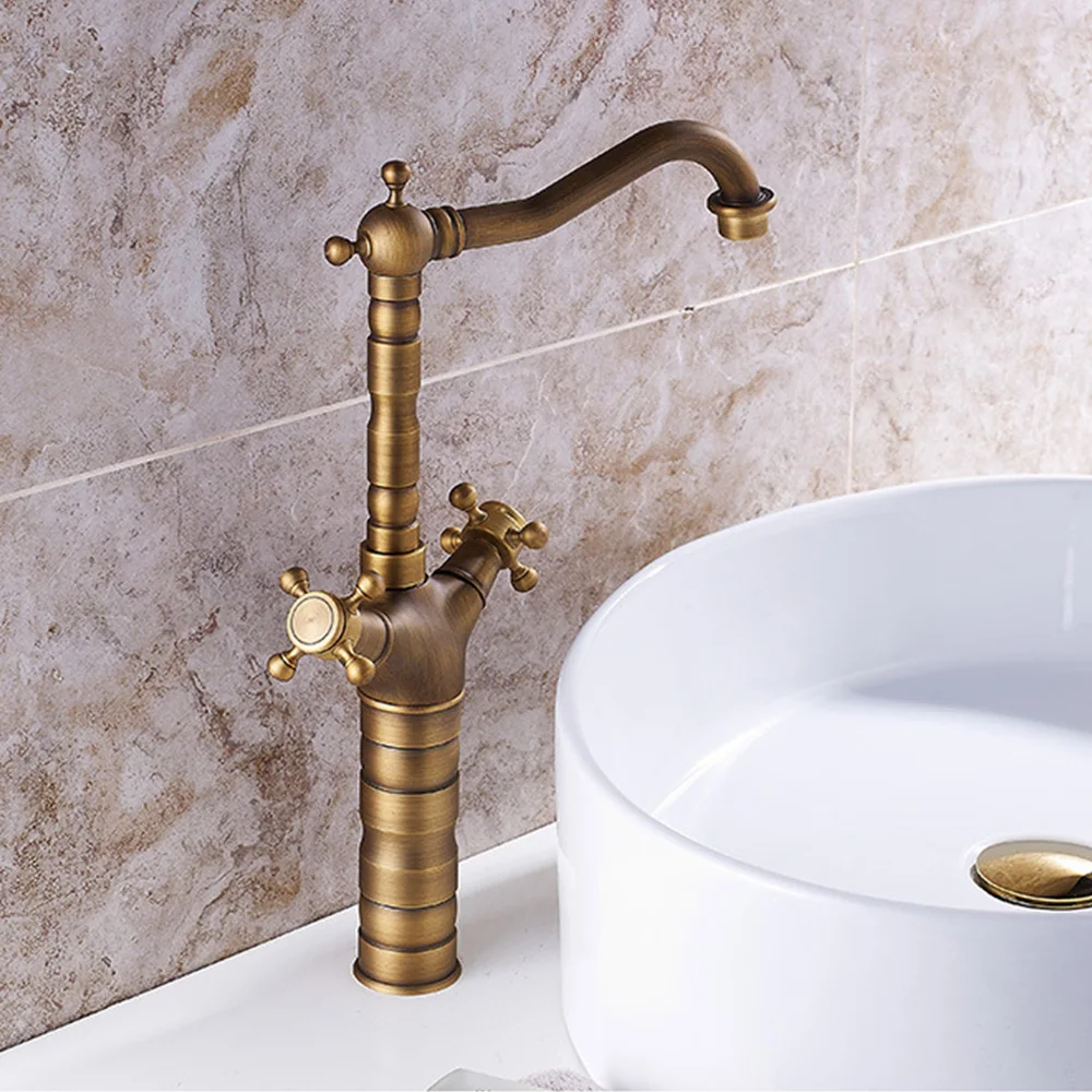 

Bathroom Basin Mixer Faucet Tap 360 Degree Rotate Copper Bathroom Sink Faucet Hot Cold Water Double Opening Waterfall Faucet