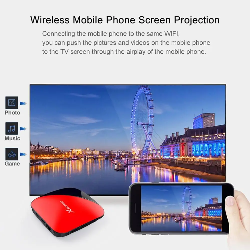  Android 9.0 TV Box 4GB RAM 64GB ROM X88 MAX PLUS RK3328 Quad Core TYPE-C 2.4G/5Ghz Dual WiFi BT4.0  - 4000163663308