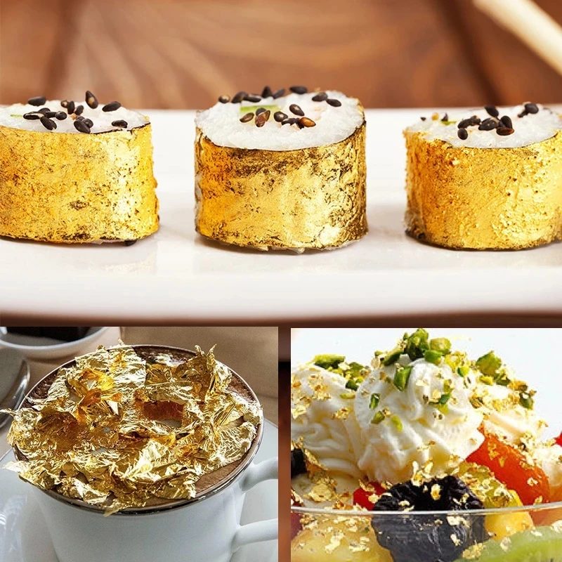 100/200 Sheets Imitation Gold Silver Foil Paper Leaf Gilding DIY Art Craft Paper Birthday Party Wedding Cake Dessert Decorations - Image 6