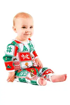 

Children's jumpsuit 2019 new newborn Christmas baby clothing cartoon Christmas tree print long sleeved spring and autumn romper