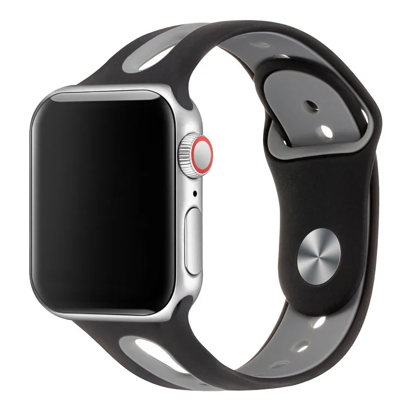 Силиконовый ремешок для наручных часов Apple Watch, ремешок 42 мм, 38 мм, Версия 44 мм 40 мм ремень резиновый наручных часов Iwatch, ленты для наручных часов Apple Watch браслет Series4/3/2/1 81003