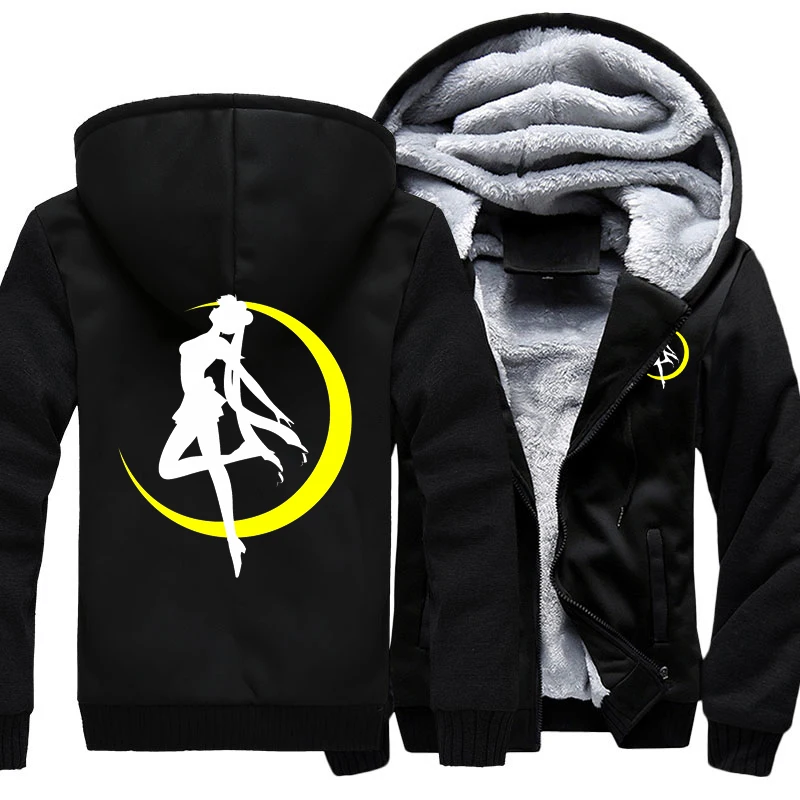 Anime Sailor Moon Tsukino Usagi Hoodie Sweatshirt Men Women Coat Jacket Outwear Thicken Fleece Warm Hoodies Sweatshirts US Size - Цвет: Color 2
