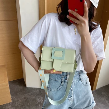 

2020 summer fashion solid PU leather women's Shoulder Messenger Bag crossbody bags for women purses and handbag luxury brand bag
